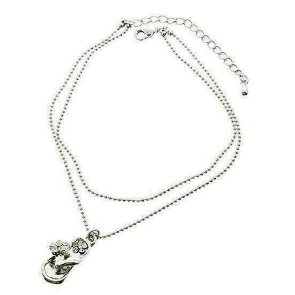 BOHO Rhinestone Flip Flop Sexy Beachy Barefoot  Bohemian Anklet Ankle Bracelet